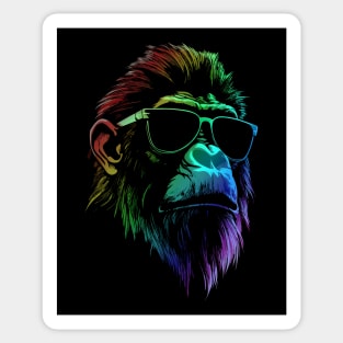 Baboon Sunglasses Vibrant Colors Sticker